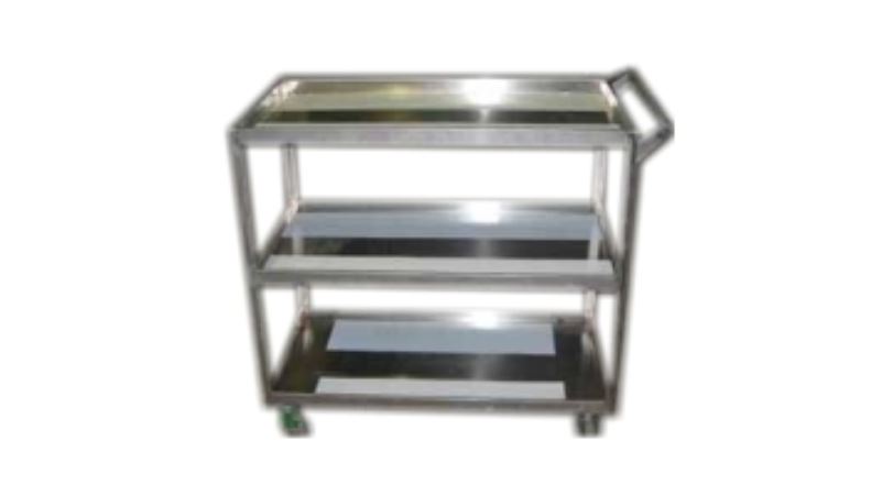 三層式白鐵手推餐車(焊接)